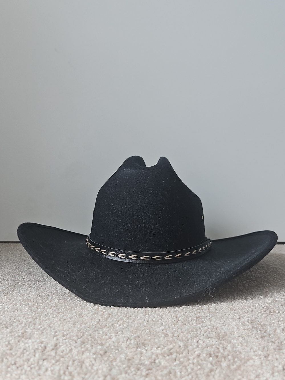 Pigalle Black Western Cowboy Hat SM/MD with Braided Band